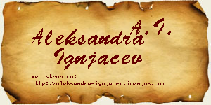Aleksandra Ignjačev vizit kartica